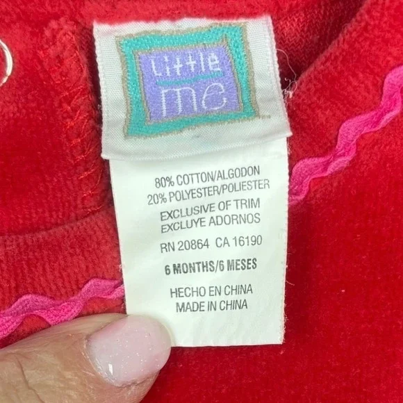 Little Me Baby Girl Velour Footie Pajamas Sleeper 6 Months Rainbow Floral - Picture 3 of 6